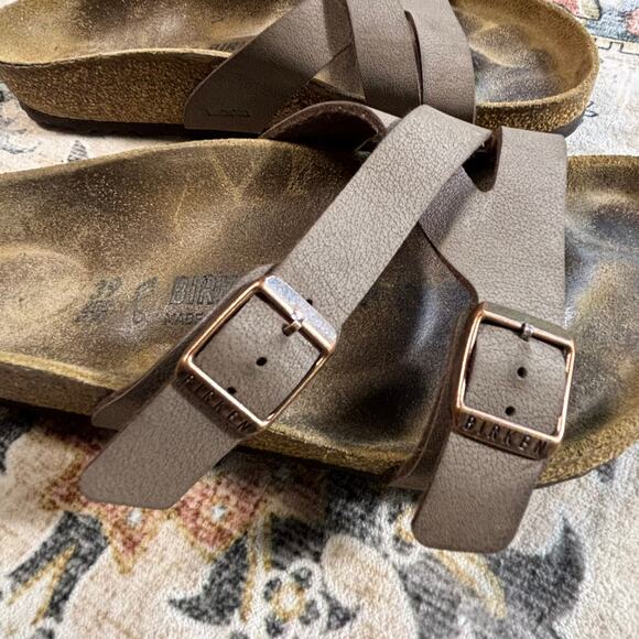 Birkenstock Women's Yao Mocha Brown Slip On Sandals Comfort Supportive Shoes 39 - Picture 4 of 10